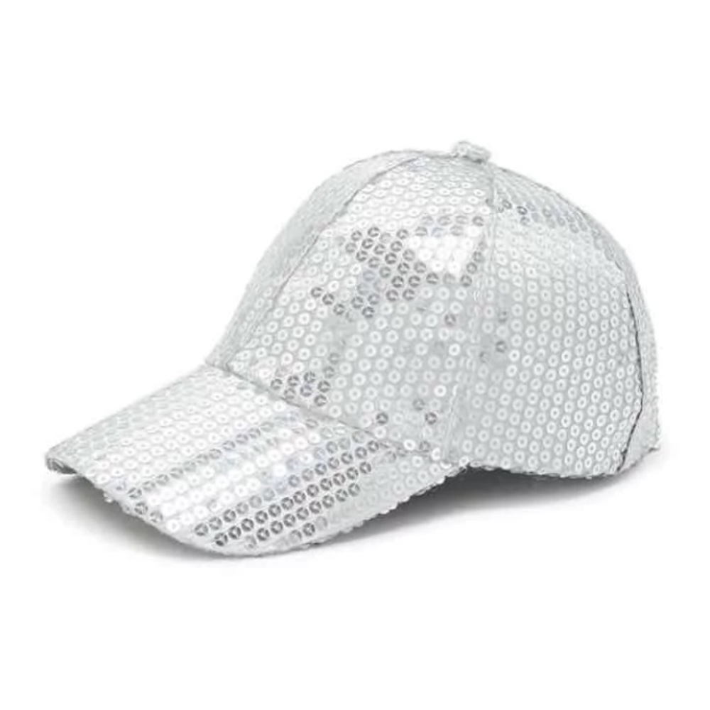 NEW F21 Silver Sequin Baseball Cap